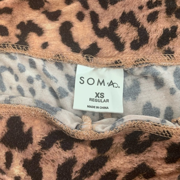 Soma Leopard 2pc Top & Pant Pajama Set XS - Picture 5 of 11